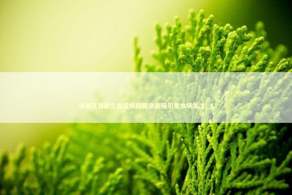 海泰发展被立案受损股民速索赔引发市场关注_4 海泰发展被立案受损股民速索赔引发市场关注_4 新闻